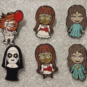 Horror Movie Character Enamel Pins Set